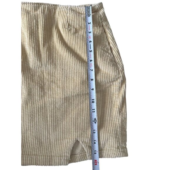BP Beige Corduroy Slit Mini Skirt Size Medium - Picture 3 of 9